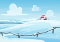 Winter landscape cartoon vector illustration Royalty Free Stock Photo