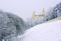 Winter landscape with a cathedral