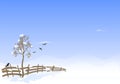 Winter landscape, cdr vector Royalty Free Stock Photo