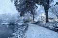 Winter landscape in Central Park. New York City. USA Royalty Free Stock Photo