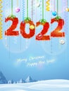 New Year 2022 of crumpled paper as christmas decoration Royalty Free Stock Photo