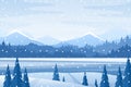 Winter landscape, Christmas mountain snowy nature scenery Royalty Free Stock Photo