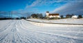 Winter landscape with church - Denmark II Royalty Free Stock Photo