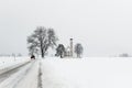 Winter landscape with church in Germany Royalty Free Stock Photo