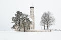 Winter landscape with church in Germany Royalty Free Stock Photo
