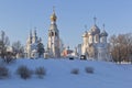 Winter landscape with a churches in the city of Vologda Royalty Free Stock Photo