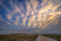 winter landscape colorful sunrise over the snow-covered field Royalty Free Stock Photo