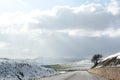 Winter landscape covered with snow, Daunian Mountains, Puglia, Italy