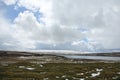 Winter landscape at Cow Green Reservoir, County Durham.