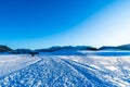 Winter landscape with cross-country ski-tracks in snow in Bavaria, Germany Royalty Free Stock Photo