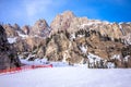 Winter landscape in Dolomites at Cortina D`Ampezzo ski resort, Italy Royalty Free Stock Photo