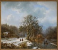 Winter landscape by Dutch landscape painter Barend Koekkoek