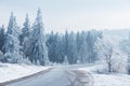 Winter landscape, Winter road and trees covered with snow, Germany Royalty Free Stock Photo