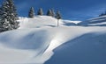 Winter Landscape in the French Alps Royalty Free Stock Photo