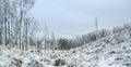 Winter landscape with frost and snow covered trees and nature of Carpathian mountains near Pezinok,Slovakia