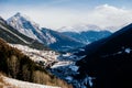 Landscape of the high Valtellina, between the Italian central Al Royalty Free Stock Photo