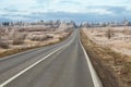 Winter landscape with the highway