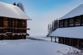 Winter landscape of houses Khokhlovka