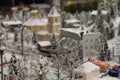 Winter landscape, houses, trees, Northern residents live and work in a snowy city