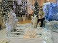 Winter landscape at the interior of Santa Claus shop of Terni with Christmas decorations