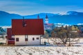 Winter landscape in Kupres ski resort, Bosnia. Royalty Free Stock Photo