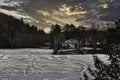 Winter landscape at Lac Twins, Val-des-Monts, Quebec