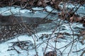 Winter landscape lake in ice