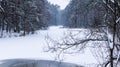 Winter landscape. Winter lake Royalty Free Stock Photo