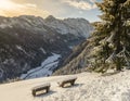 Winter landscape , Logarska Dolina, Slovenia. Royalty Free Stock Photo
