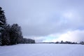 winter landscape with lots of snow and snow covered trees Royalty Free Stock Photo