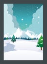 Winter Landscape with Lovely Cartoon design
