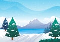 Winter Landscape with Lovely Cartoon design