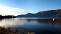 Winter landscape in Luino on Lake Maggiore