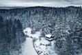 Winter Landscape on Lummi Island, Washington. Royalty Free Stock Photo