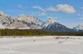 Winter Landscape of Mount Wintour, Elpoca Mountain, and Gap Mountain Royalty Free Stock Photo