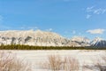 Winter Landscape of Mount Wintour, Elpoca Mountain, and Gap Mountain Royalty Free Stock Photo