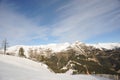 Mountains covered with snow and overgrown with spruce - The Principality of Andorra, Pyrenees, Europe. Royalty Free Stock Photo