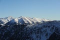 Mountains covered with snow and overgrown with spruce - The Principality of Andorra, Pyrenees, Europe. Royalty Free Stock Photo