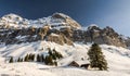 Winter landscape with mountain huts, Schwaegalp, Switzerland