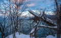 Winter Landscape With Mountain View Royalty Free Stock Photo