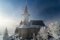 Piatra Fantanele monastery in winter time Royalty Free Stock Photo