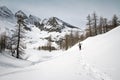 Winter trekking in a beautiful sunny day. Gran Paradiso National Park, Italy Royalty Free Stock Photo