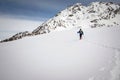 Winter trekking in a beautiful sunny day. Gran Paradiso National Park, Italy Royalty Free Stock Photo
