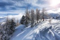 Winter landscape in mountains