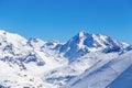 Winter landscape of mountains, Tignes, France. Royalty Free Stock Photo