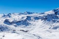 Winter landscape of mountains, Tignes, France. Royalty Free Stock Photo