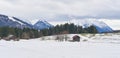 Winter landscape near Reit im Winkl with the Alps in Bavaria in Germany