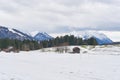 Winter landscape near Reit im Winkl with the Chiemgau Alps in germany