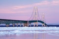 Winter, Mackinac Bridge Royalty Free Stock Photo