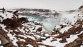 Gullfoss on Hvita river Royalty Free Stock Photo